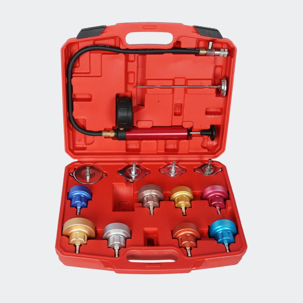 Kit Tester Radiatore Auto - Set 14 Pezzi Per Svuotamento E Ricarica Liquido Refrigerante