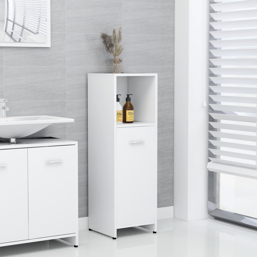 VidaXL Armadio da Bagno Bianco 30x30x95 cm in Legno Multistrato