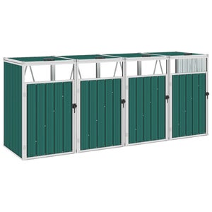 box copri bidoni spazzatura da esterno, porte e coperchio apribili in legno  di abete verde chiaro - Arredo per outdoor - Acquista su Ventis.