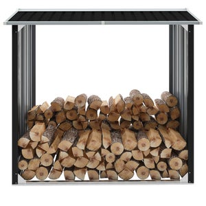 Abri pour bois de chauffage avec armoire - Dimensions : 250 x 100 x 215 cm  (L x l x h)