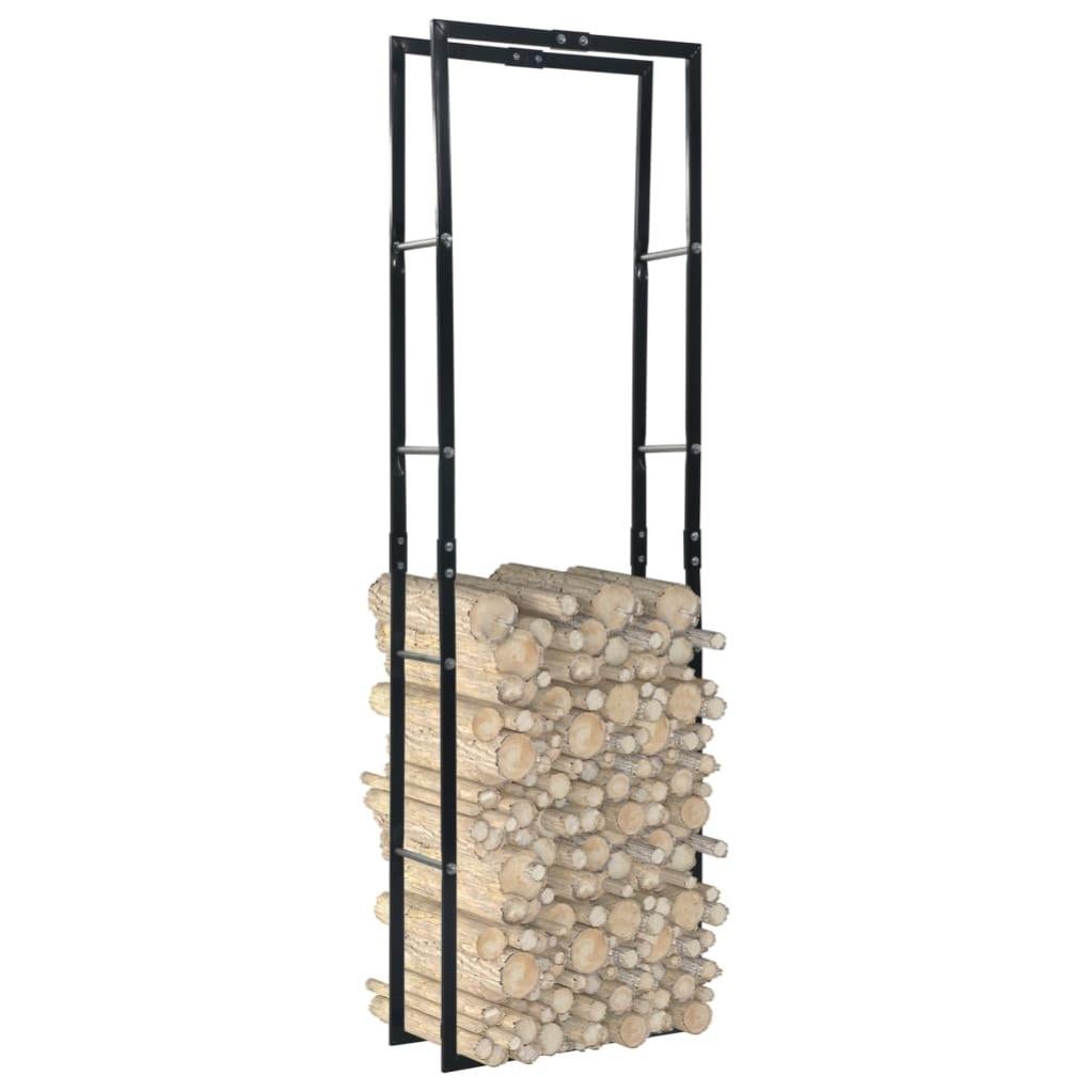 Rastrelliera per Legna da Ardere Nera 25x25x80 cm