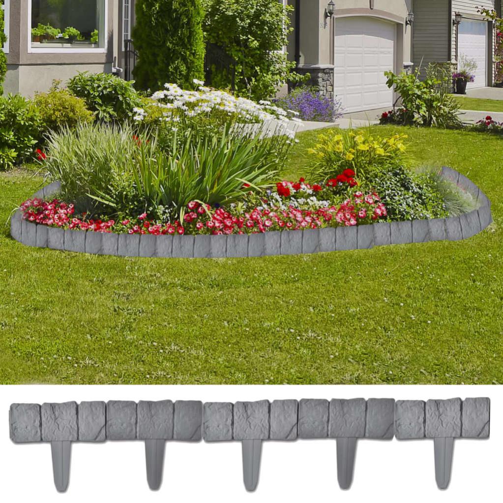 1 m jardin Bordure de jardin pelouse bordure en plastique souple 78 mm HAUT FORT Chevilles 