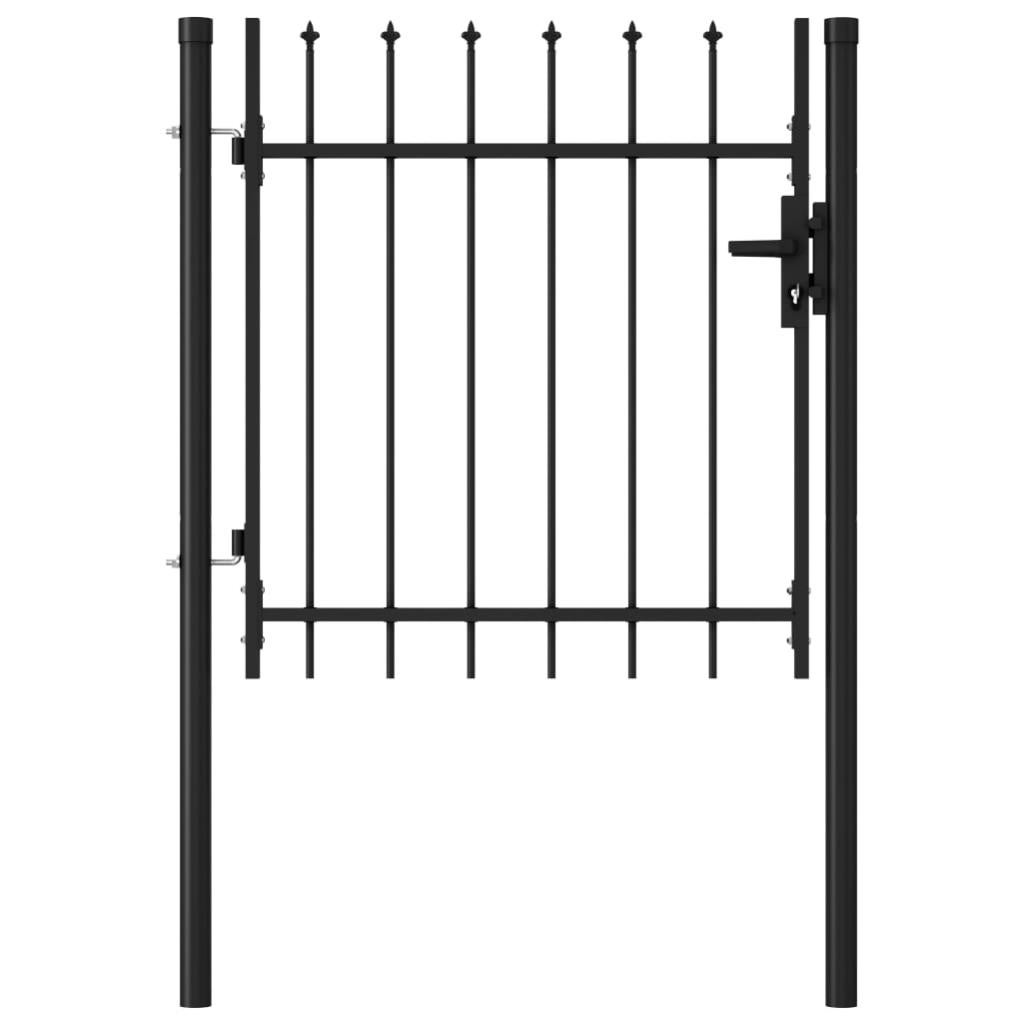 Cancello Da Giardino VidaXL In Acciaio Verniciato A Polvere - Design Moderno, Resistente Alle Intemperie, Colore Nero, Peso 13.6 Kg
