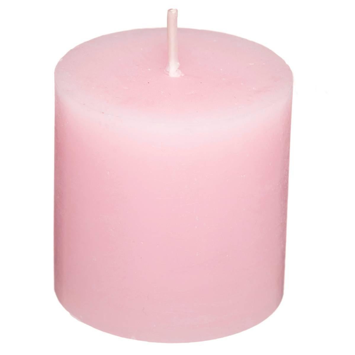 Bougie Pilier Rose - Ø6cm X 10cm - Brûle 24 Heures