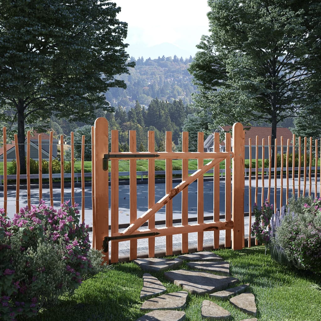 Portillon de clôture Bois de noisetier imprégné 100x90 cm vidaXL