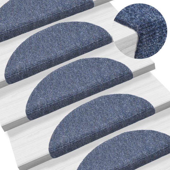 tapis d escalier auto adhesif poincon aiguillete 15 pcs bleu vidaxl leroy merlin