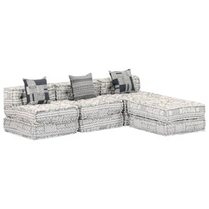 Coussins canapé de sol poufs modulaire chaise longue en tissu 3 places en  tissu beige DEC021236