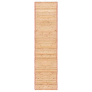 Tapis en Bois de Bambou 50x135 cm Cuisine Salle de Bain Chambre Anti-dérapant  Marron