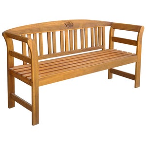 Banc de jardin en bois d'acacia sombre et coussin d'assise blanc 120 cm  avec rangement SOVANA au meilleur prix