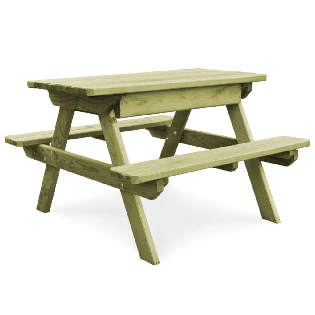 VidaXL Tavolo Da Picnic Per Bambini 88x122x58 Cm Legno Impregnato Pino - 11