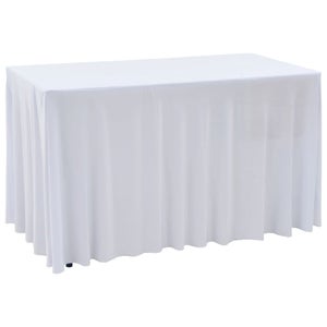 Nappe élastique blanche 244 cm drapée pour table pliante