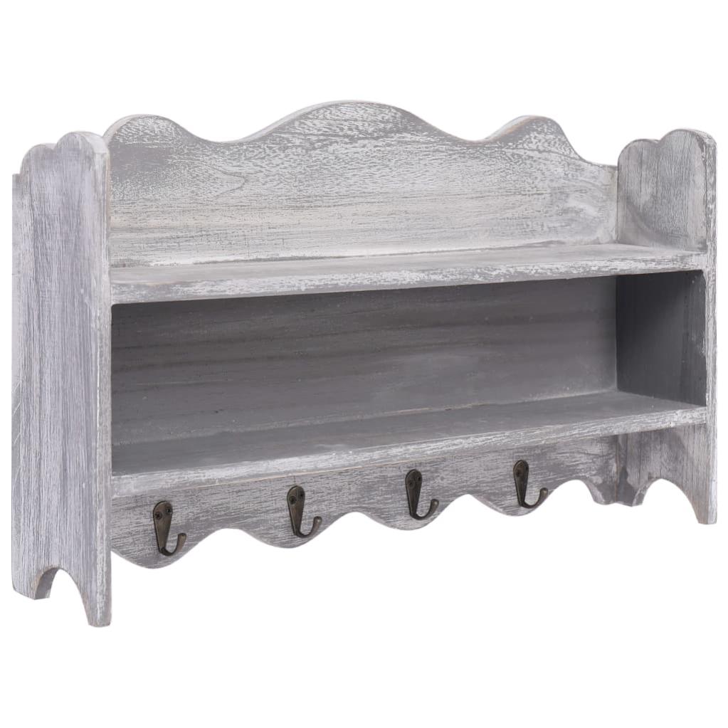 284234 vidaXL Wall Mounted Coat Rack Grey 50x10x30 cm Wood Leroy Merlin