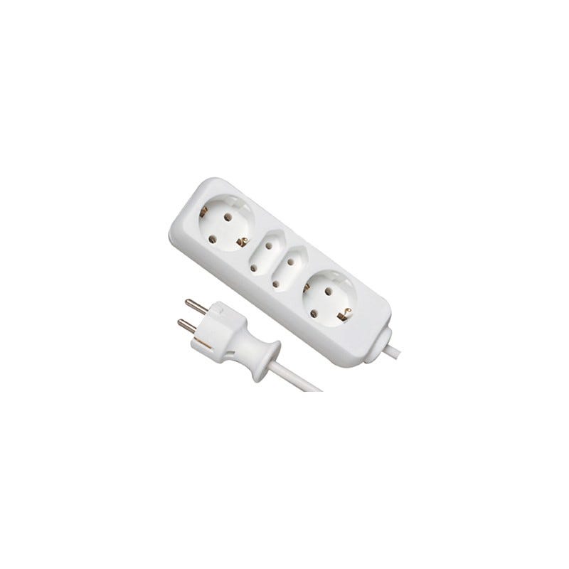 Electraline 300173 Boîte de Rangement pour câbles + Bloc Multiprise 6  Prises 16A, 1,5 MT, Blanc/Marron - Électricité et domotique - Achat & prix