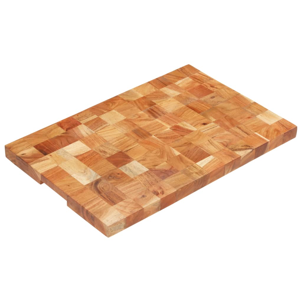 Tagliere pane rettangolare in legno albero della gomma, cm 42x27,5x2,7