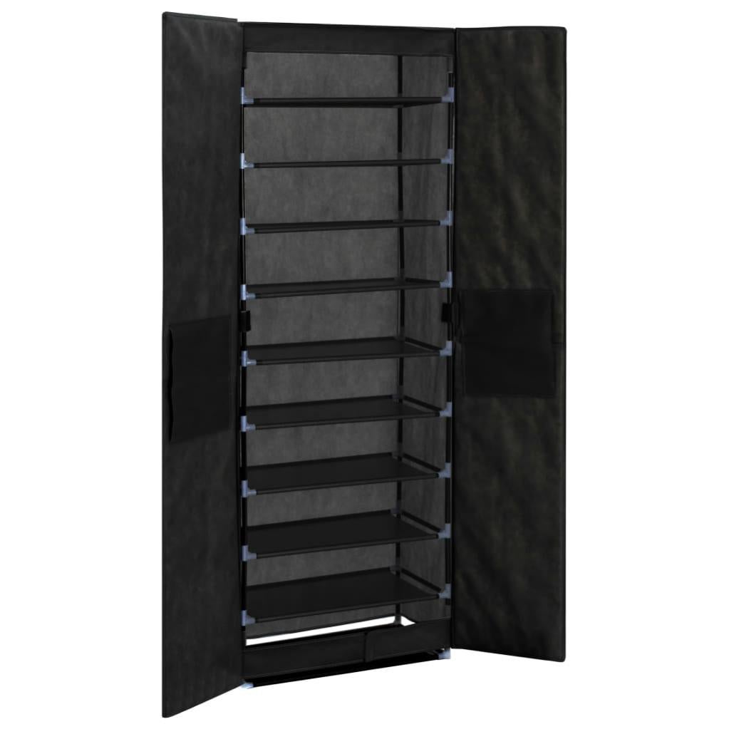 Armoire À Chaussures Noir 60x30x166 Cm Tissu Vidaxl Leroy Merlin
