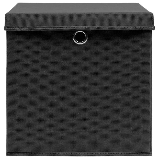 Boîtes De Rangement Avec Couvercles 4 PCs 28x28x28 Cm Noir - Boite