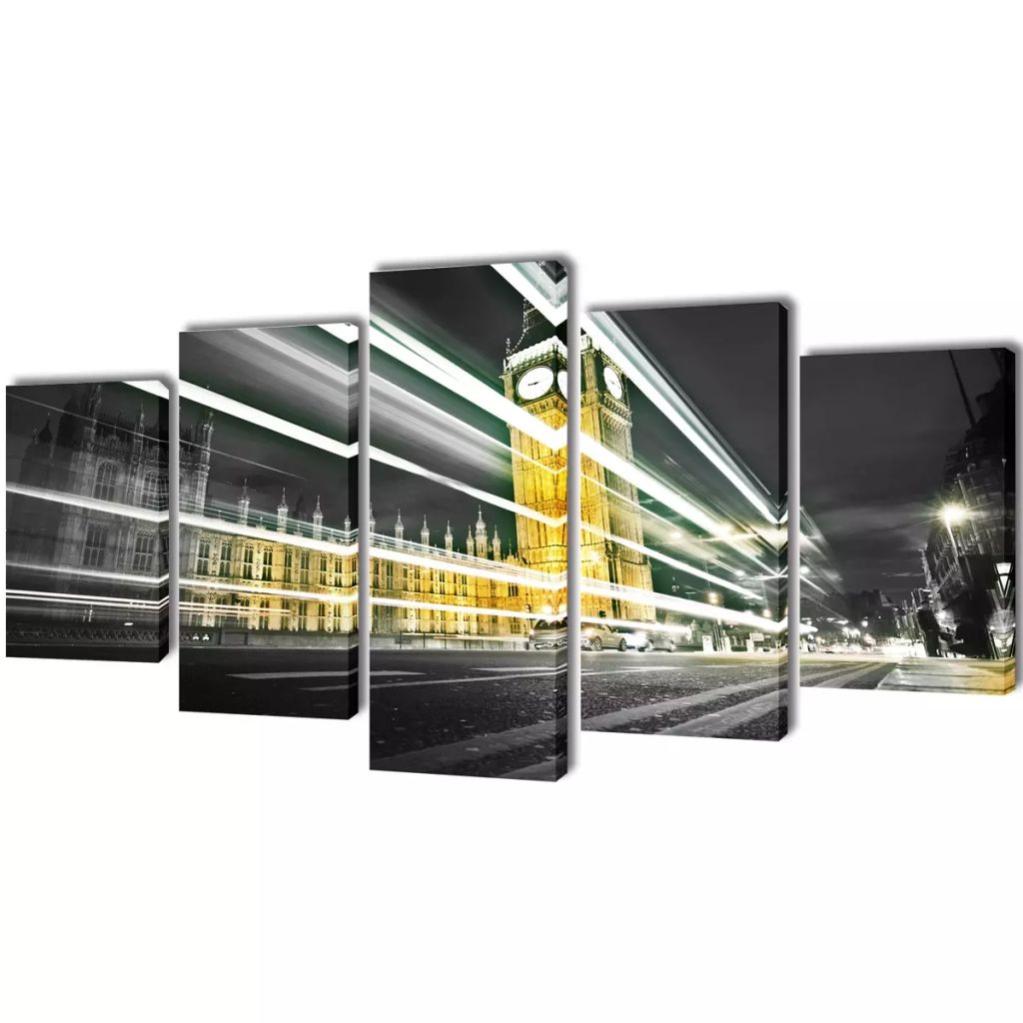 1art1 Stampa Su Tela Con Cornice - Big Ben E Westminster Bridge - 91x61 Cm - Poster Arte Moderna Per Soggiorno