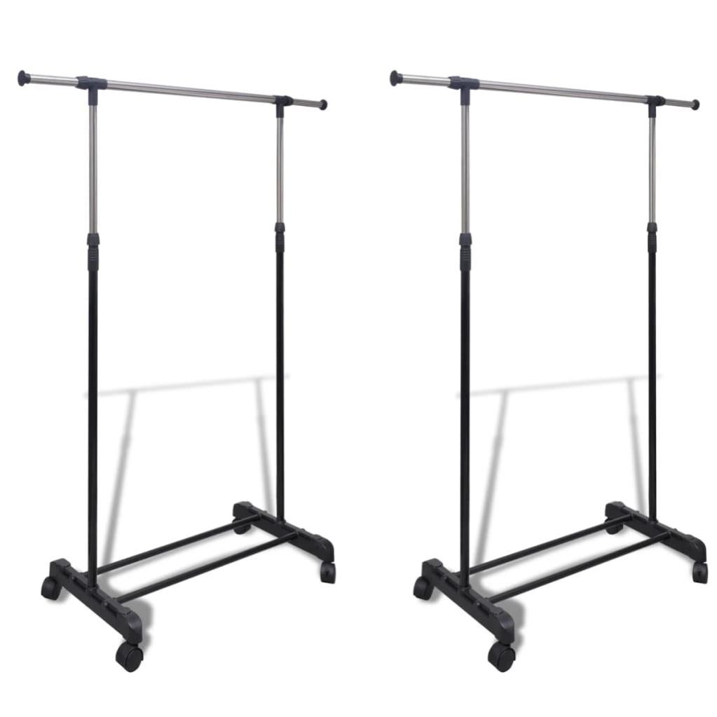 vidaXL Appendiabiti con rotelle Nero 102x38x110 cm Materiale a base di legno
