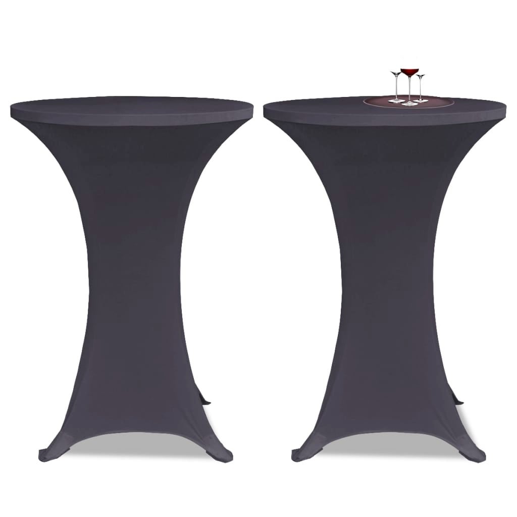 Vidaxl funda elástica para mesa 2 unidades 60 cm gris antracita