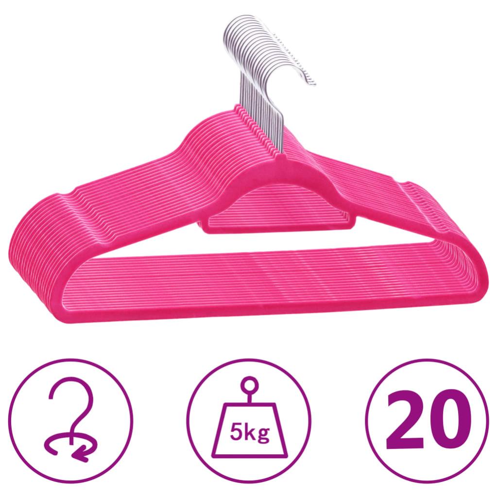 24 Clip In Velluto Rosa Chiaro Per Appendini - Antiscivolo Per Pantaloni, Gonne E Sciarpe - 3