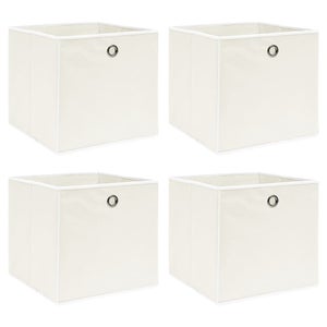 boite rangement carton cubique decorative blanche doree zeller 17554 -  Kdesign