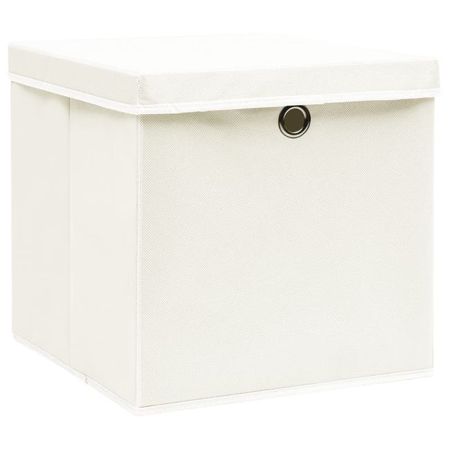 Boîte de Rangement avec Couvercle Tissu, Caisse de Rangement