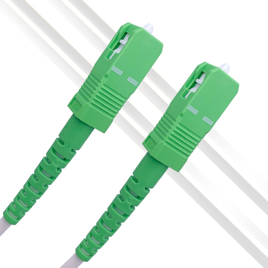 Blanc/Vert Câble à Fibre Optique Monomode SC/APC á SC/APC pour Orange Livebox SFR La Box Fibre et Bouygues Telecom Bbox 3M 