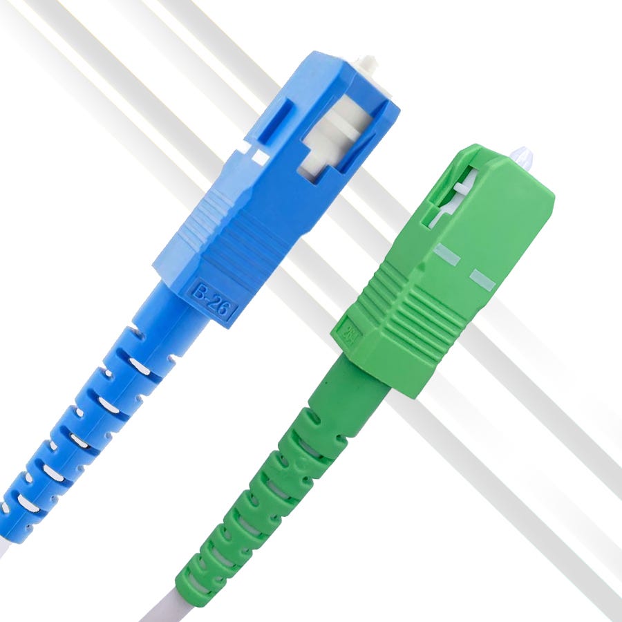 1m Cable a Fibre Optique pour Freebox Free, SC/APC vers SC/UPC Simplex  Monomode OS2 9/125um LSZH, Blanc (1m)