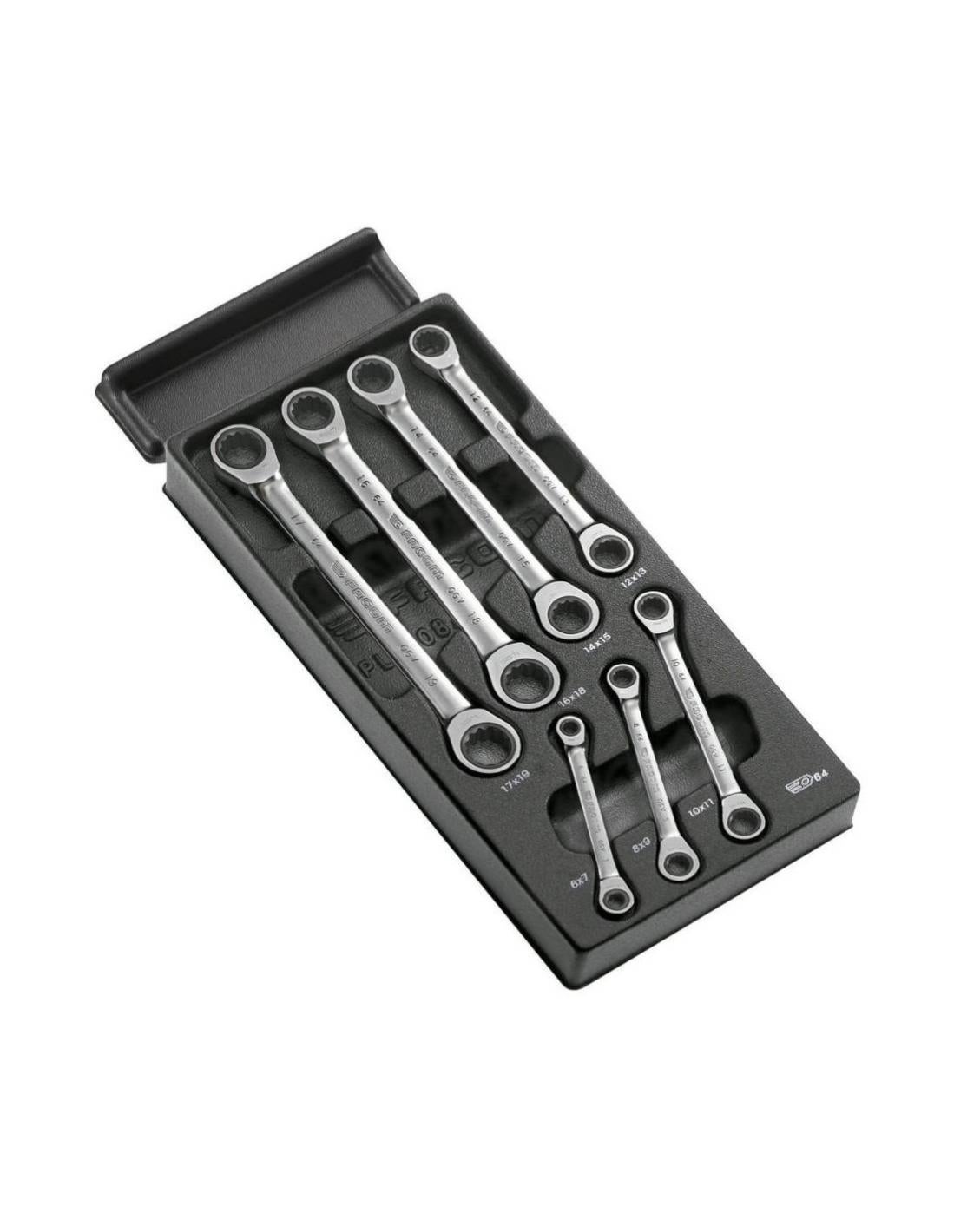 Module 7 Clés Polygonales À Cliquet Oeil 12 Pans De 6 À 19 Mm Mod