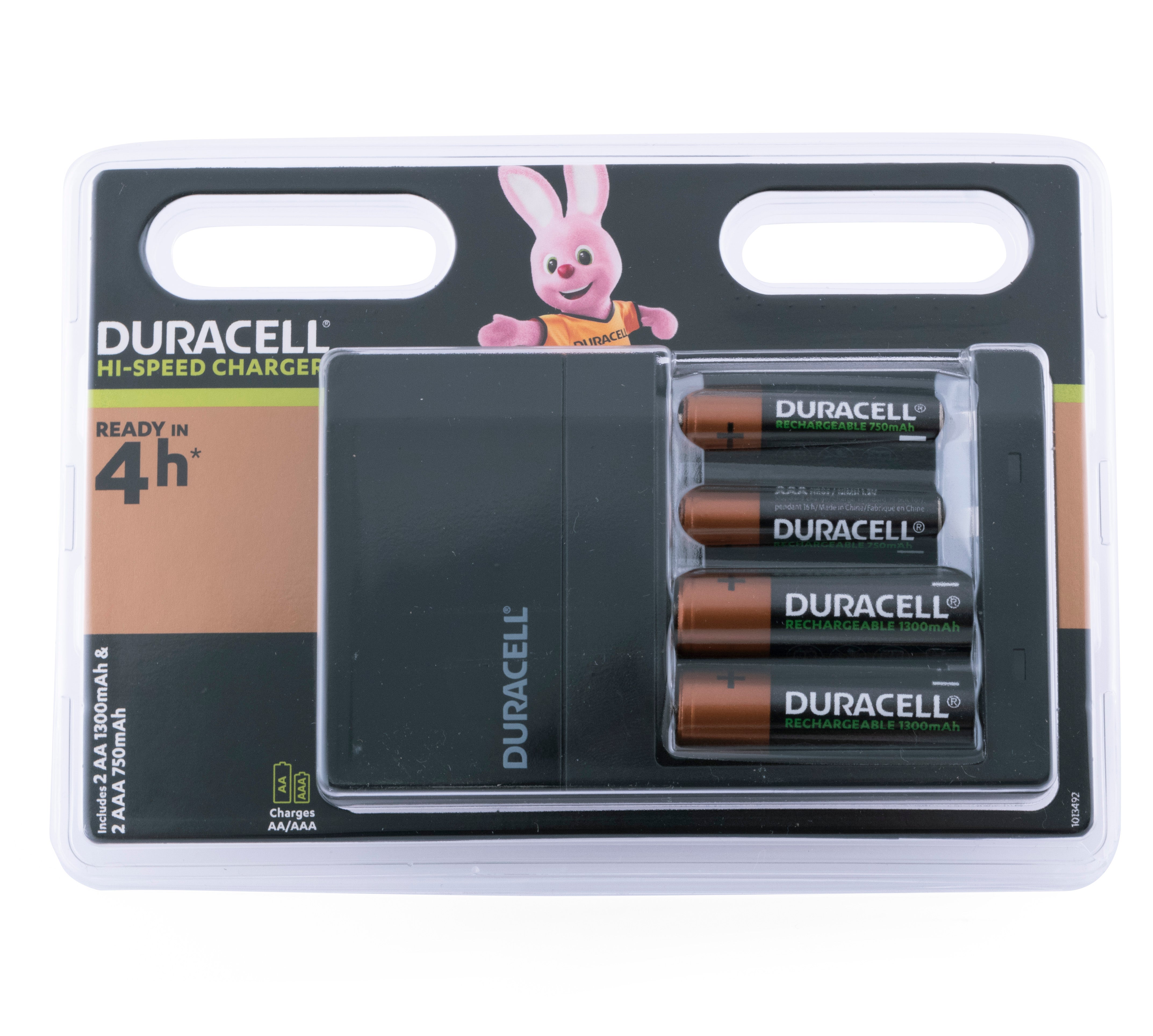 Duracell Caricabatterie compatto per 4 Pile Batterie Ricaricabili AA/AAA -  CEF14