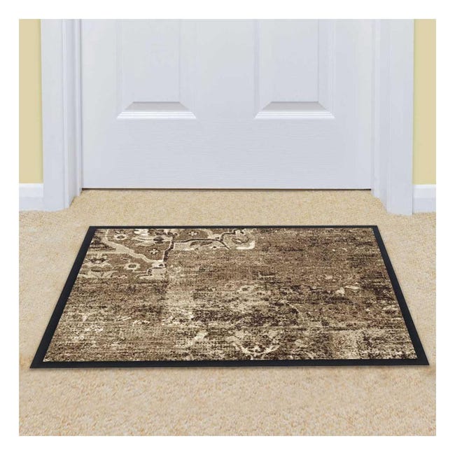 paillasson 80x120 cm rectangulaire vintage beige entree adapte au chauffage par le sol leroy merlin