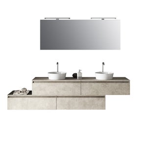 Mobile Bagno TRENDY 100 cm con 3 Cassetti 4 Piedini Lavabo unitop