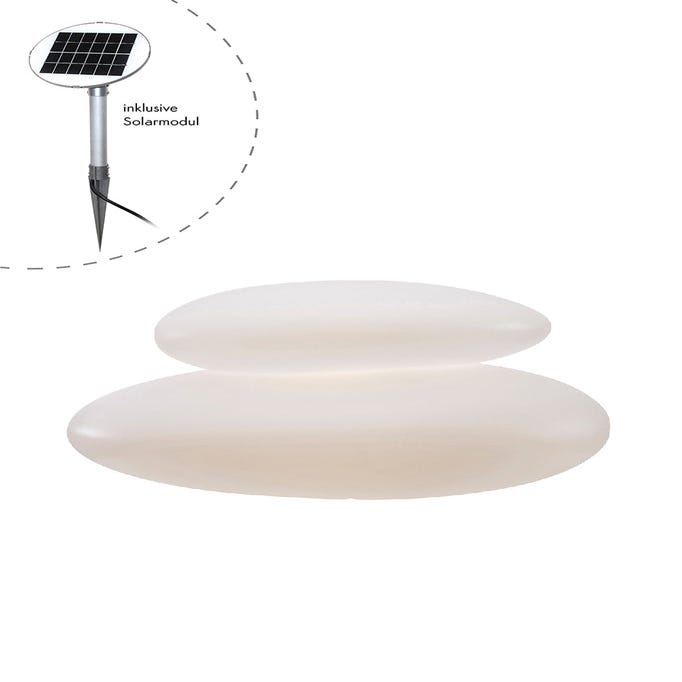 Pierre lumineuse Blanc - XL - Lampe extérieur solaire - 8 seasons design