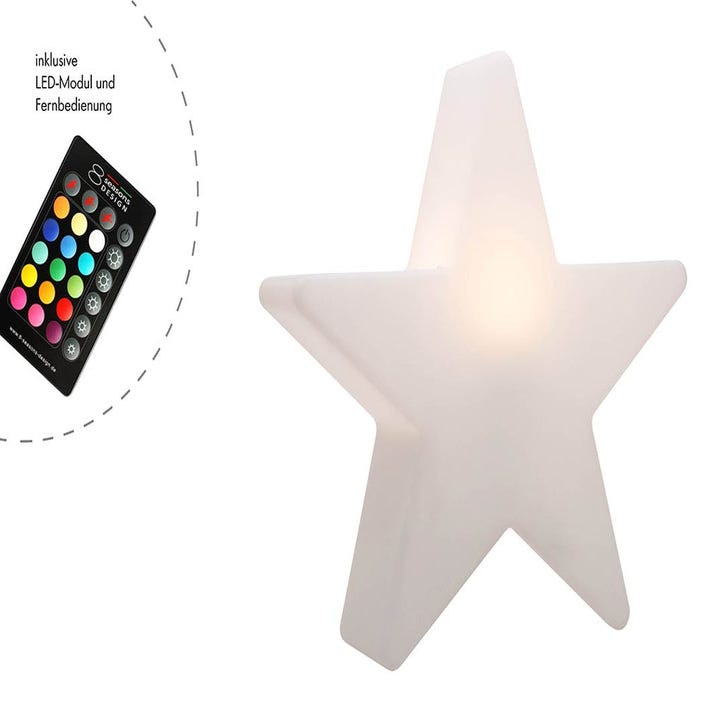 Étoiles lumineuse Blanc (RGB) - 80cm - Lampe extérieur et intérieur avec  prise et rc - 8 seasons design