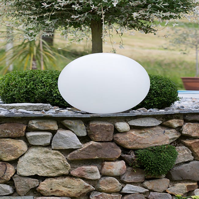 Boule lumineuse LED en pierre naturelle, 30 cm, RVB + blanc chaud, pour le  jardin, boule lumineuse, avec câble de 3 m, IP65 (30 cm)