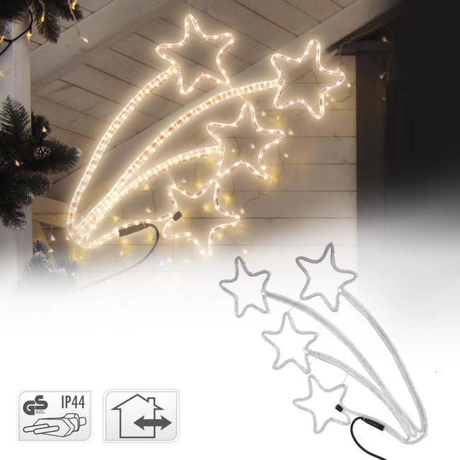 Étoile filante à LED guirlande lumineuse de Noel blanc chaud  extérieur/intérieur