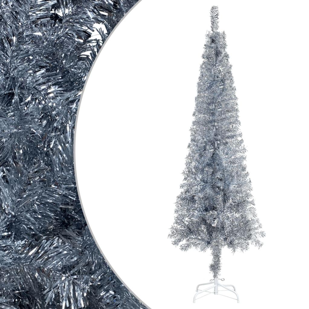 Albero Di Natale Artificiale Sottile VidaXL – 120 Cm, Con 150 LED Bianco Caldo, 8 Modalità, Pigne E Neve Finta, PVC