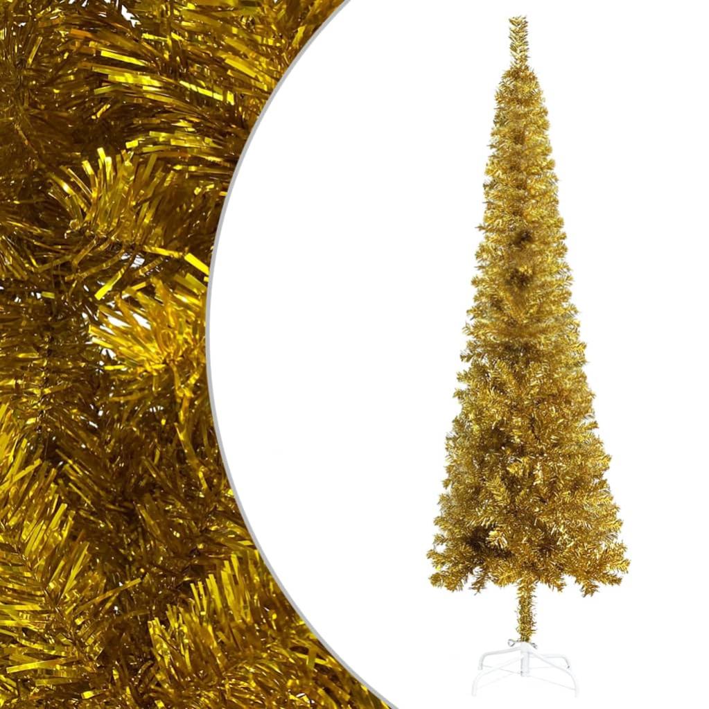 sapin de noel etroit dore 180 cm vidaxl leroy merlin