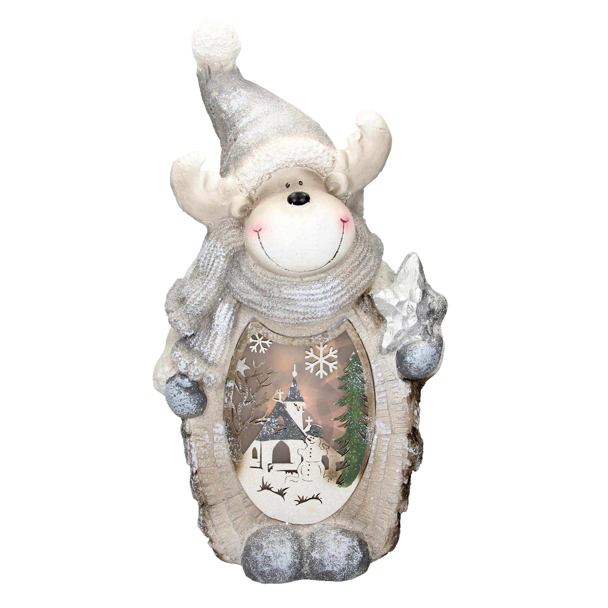 Figurine Goebel renne avec décoration de jambe rouge Fitz & Floyd