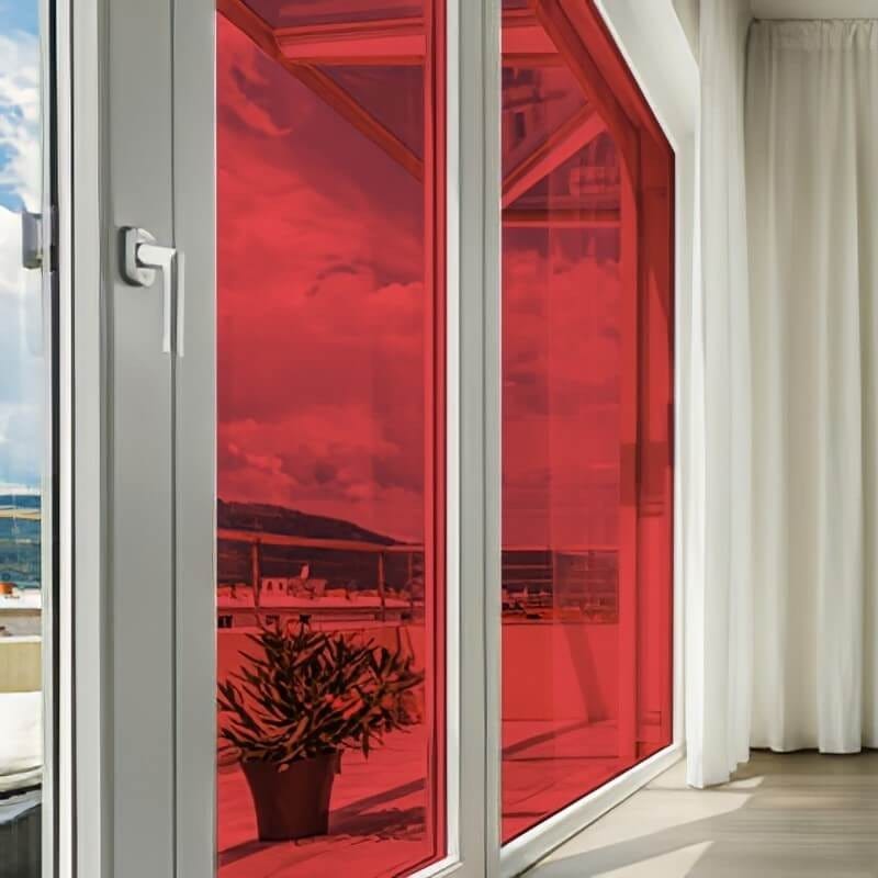 Dimexact Pellicola Solare Autoadesiva Colorata Trasparente per Vetri e  Finestre, Rosso, Larghezza 1,52 m, in Rotolo