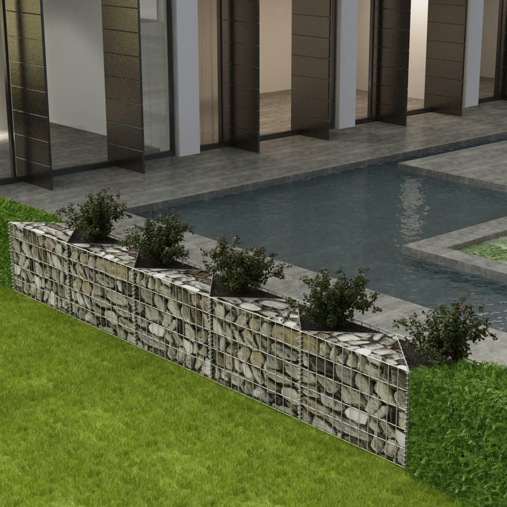 Vidaxl cesta de muro de gaviones acero galvanizado 300x30x50 cm