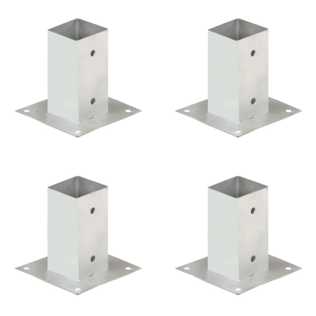 SCHINTILLO 4 Anclajes De Suelo Galvanizados Para Columpios Y Torres De Juego – Acero De 4.1 Mm, Inserción De 41 Cm, Soporte De 200 Kg, Compatible Con Postes De Madera