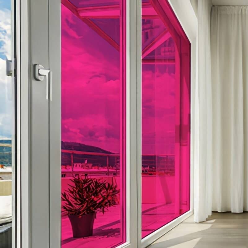 Dimexact Pellicola Solare Autoadesiva Colorata Trasparente per Vetri e  Finestre, Rosa, Larghezza 1,52 m, in Rotolo