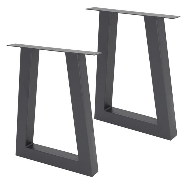 Set di 2 gambe per tavolo 75x72 cm in acciaio inox argento ML-Design
