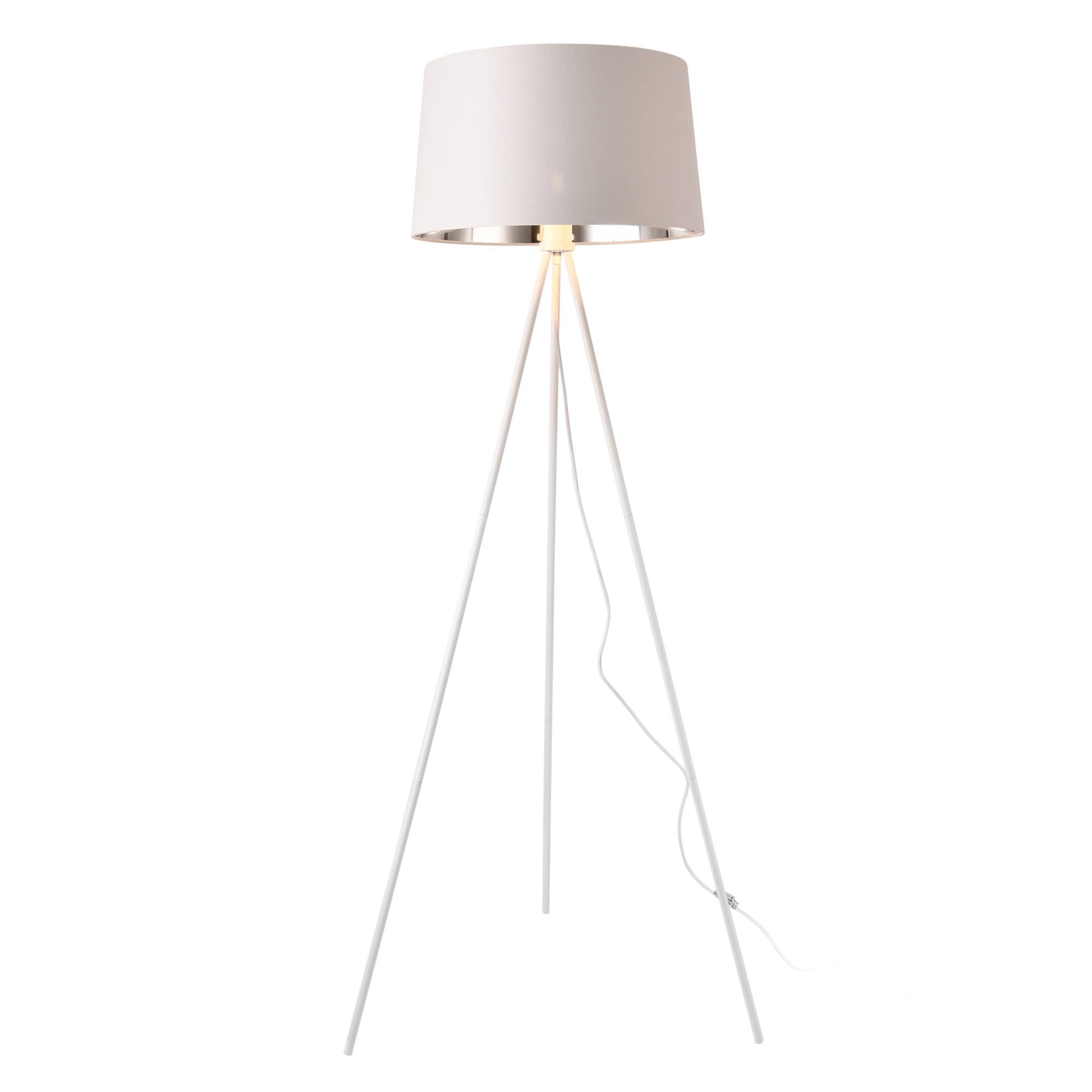 Lampe Sur Pied Design Lampadaire Moderne Stylé Abat-jour Inclinable Métal  Textile E27 Hauteur 173 Cm Gris [lux.pro]