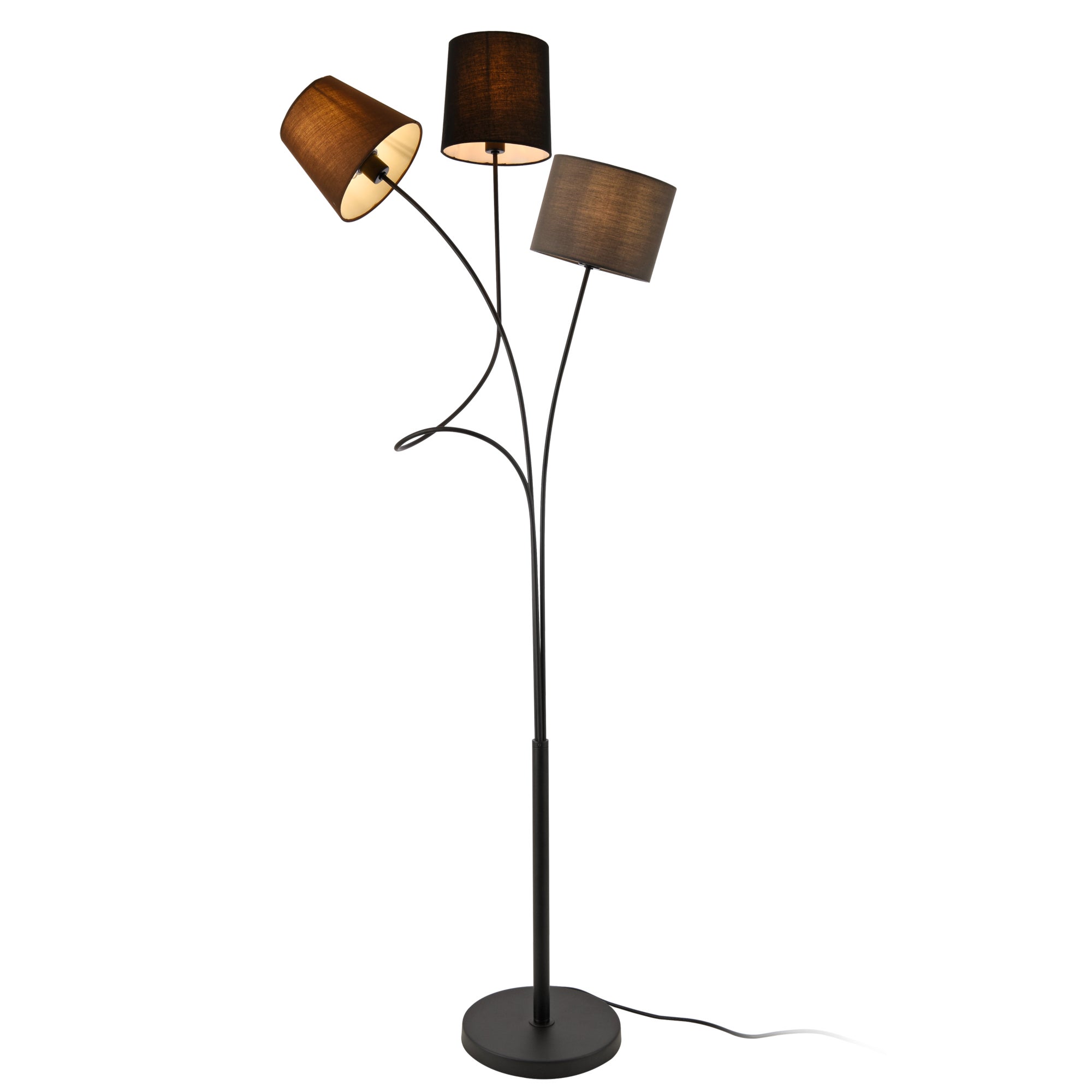 Lampadaire LED Noir en Métal Lampe sur Pied avec…