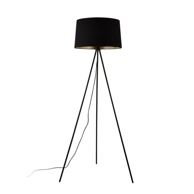 Lampadaire de salon long pied métal avec socle noir H 150cm - Centrakor