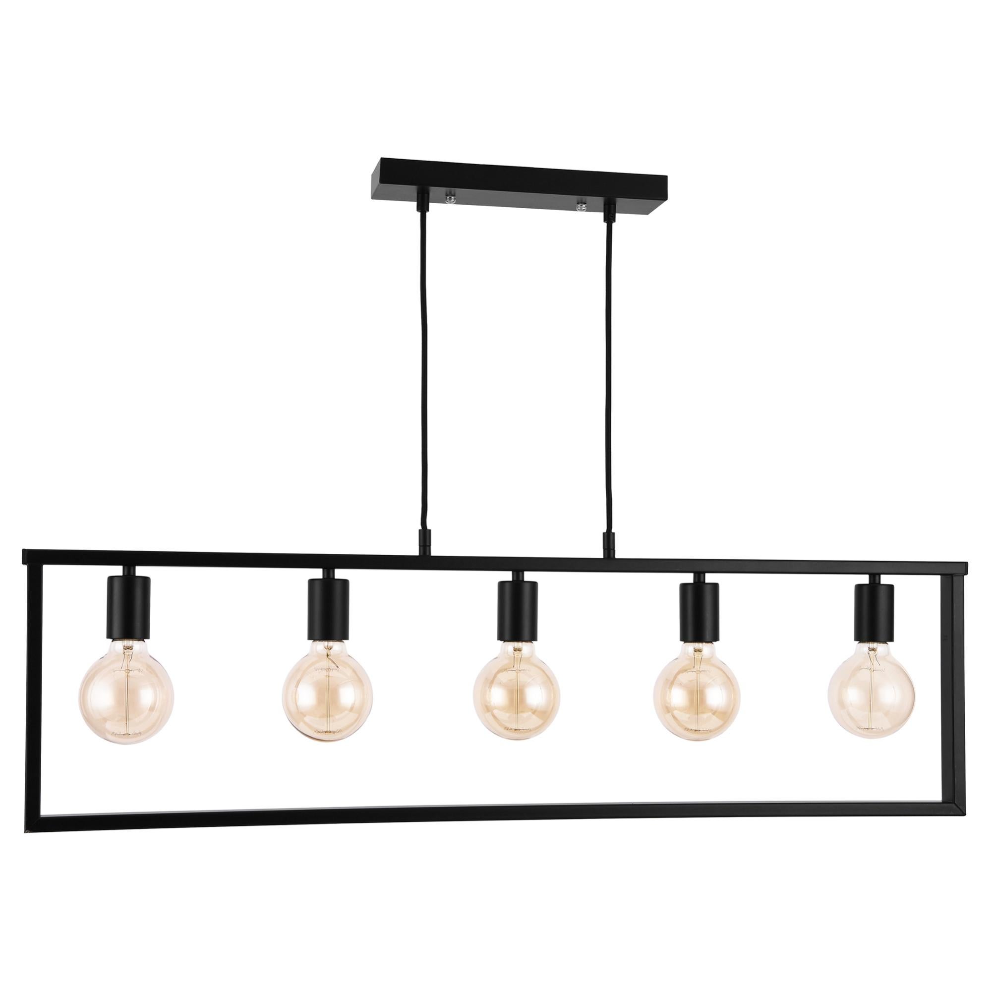 Pendolo Per Soggiorno Cucina Lampadario A Sospensione Con Filo MIROS 7xE27/60W/230V Nero/rame Lampadario Sospensione