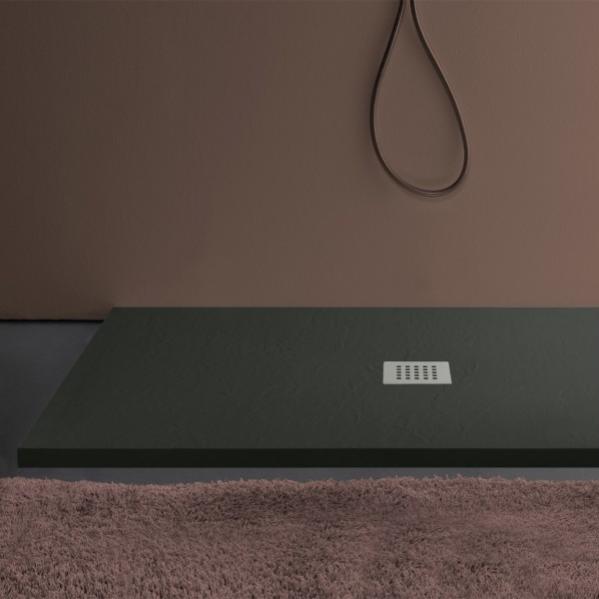 Piatto Doccia In Resina Effetto Pietra 70x120 Cm | Scarico Centrale | Antiscivolo | Riducibile | Bianco - Foto 6