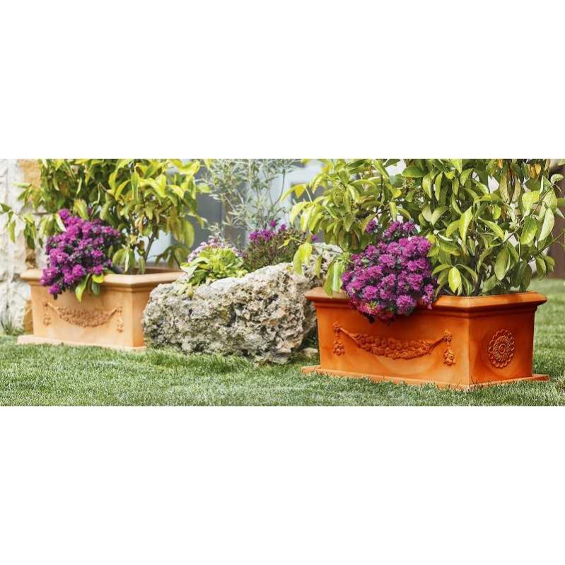 PLASTIKEN Fioriera rettangolare 100 X 44 cm - Terracotta | Leroy Merlin